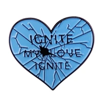 ignite my broken heart of love fashionable creative cartoon brooch lovely enamel badge clothing accessories