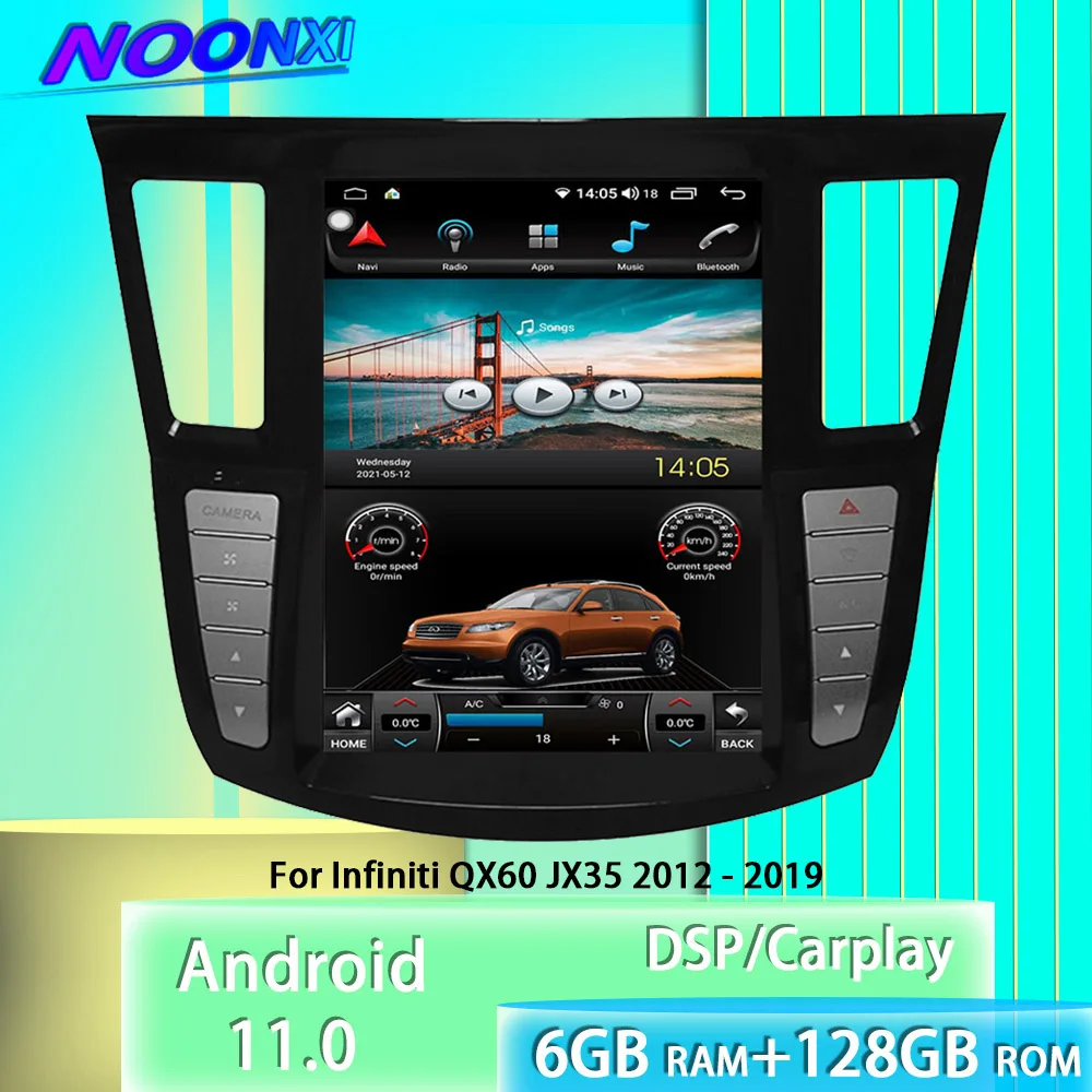 

8 + 256G Android 11 для Infiniti QX60 JX35 2012-2019 Автомагнитола стерео Мультимедийный плеер Bluetooth GPS навигация Carplay головное устройство