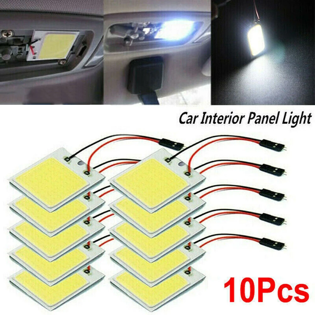 

10 PCS Car COB LED T10 Panel Lights White 48 SMD 4W 12V DC Car Interior Panel Light Dome Lamp Bulb Kit White Car Accessories