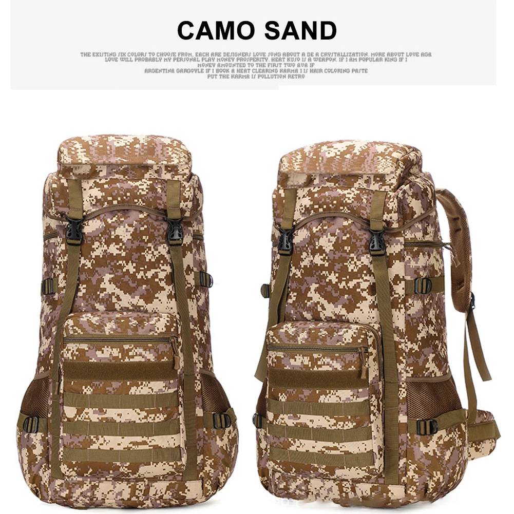 

Вместительный мужской рюкзак 80 л, военный тактический штурмовый ранец, походные водонепроницаемые сумки для треккинга, дорожные принадлеж...