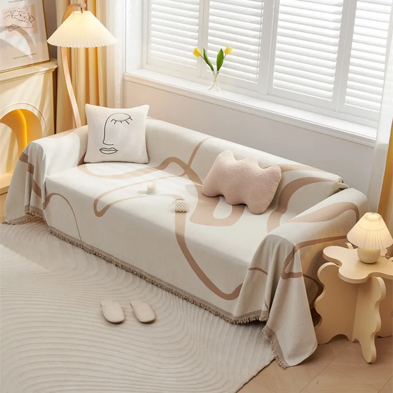 

Геометрическое вязаное одеяло из полиэстера