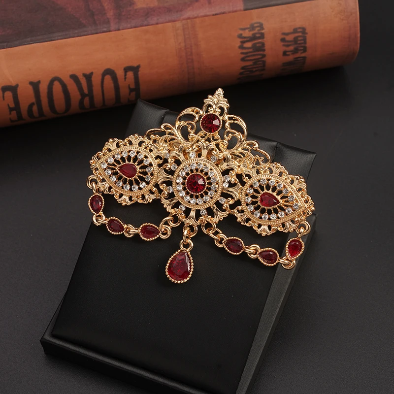 Новый Марокко золотые Цвет кафтан Брошь для женщин Свадебное платье ювелирные