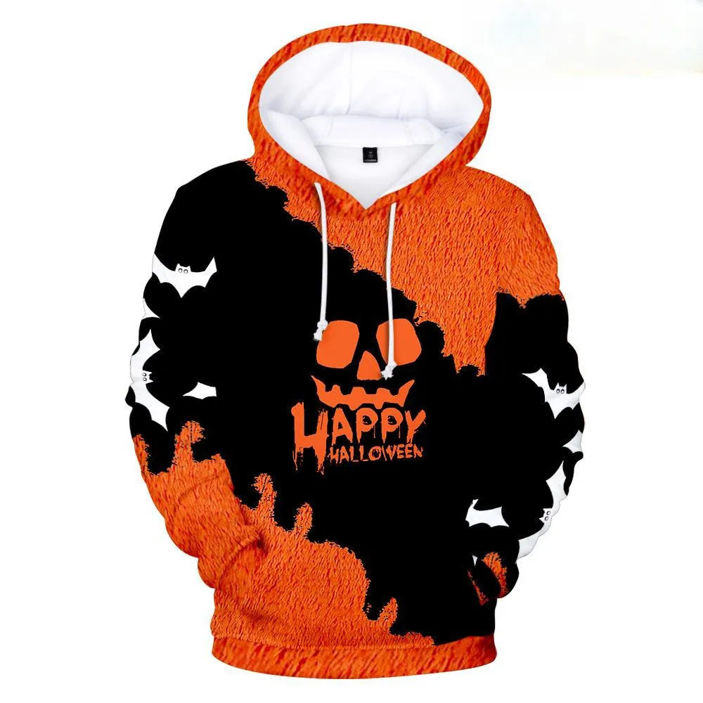

Halloween Elements Pumpkin Graphic Hoodies For Men Hooded Pullover Bleach Large Size Man Korean Street Hipster Hip Hop Clothes
