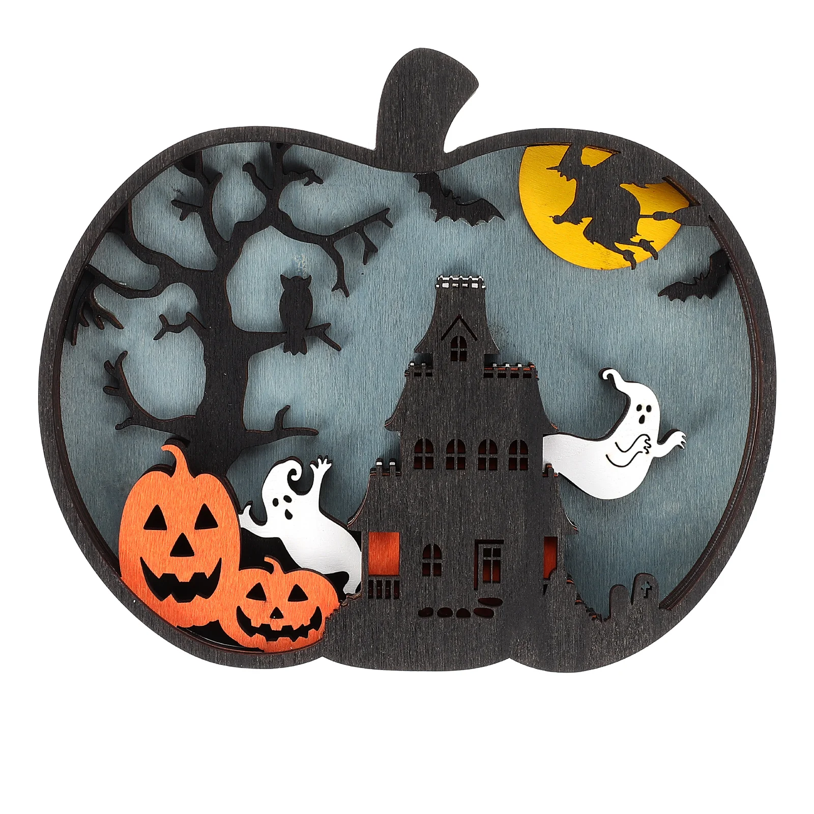 

Pumpkin Table Wooden Sign Decor Pumpkins Decorations Light Ghost Festival Signs Topper Decoration Trick Or Treat Party Led