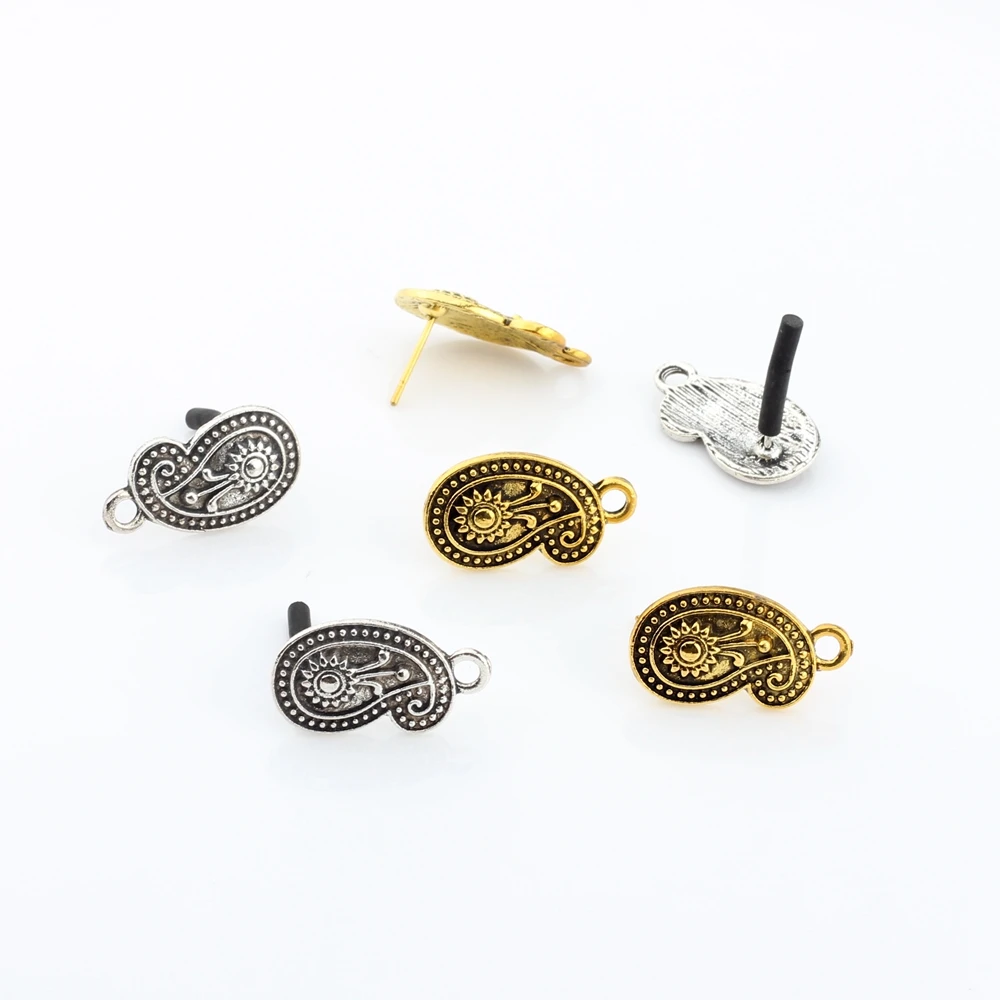 Основание для сережек из цинкового сплава в стиле ретро золото серебро Pisiform 6