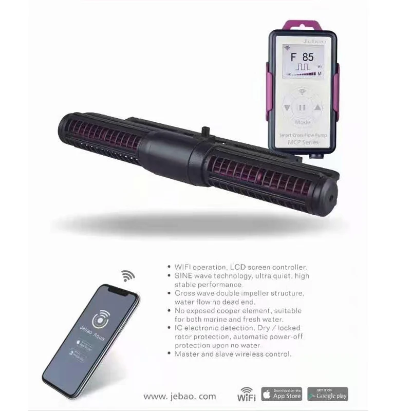 Фото Новый насос Jebao MCP 70 90 120 150 180 с перекрестным потоком, дисплей с Wi-Fi управлением, ЖК-дисплей с Wi-Fi волнообразным насосом, циркуляционный насос №2