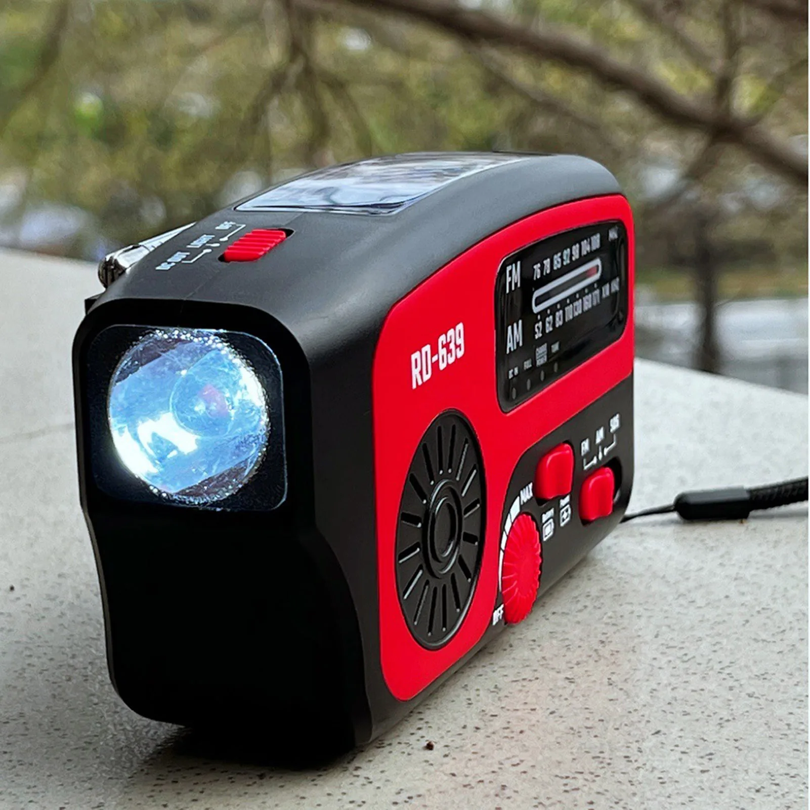 

Weather Alert Radio AM/FM Solar Hand Crank Survival Gear Portable Radio LED Flashlight Reading Lamp SOS Alarm 1200mAh Power Bank