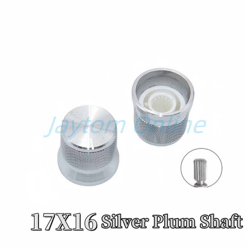 

2 шт., серебристо-черные колпачки из алюминиевого сплава, 20x17 мм, 17x16 мм, потенциометр, энкодер, поворотный диапазон, ручки переключателя, сливовый D, тип половины вала