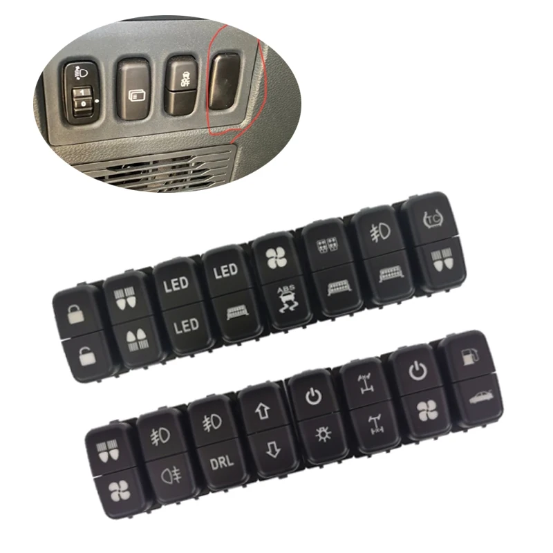 

1PC Car Dual Door Lock Rear Front Diff Switch Front Rear Fog Button Power Fan Switch For Mitsubishi Lancer EX Pajero V73 V93 V97