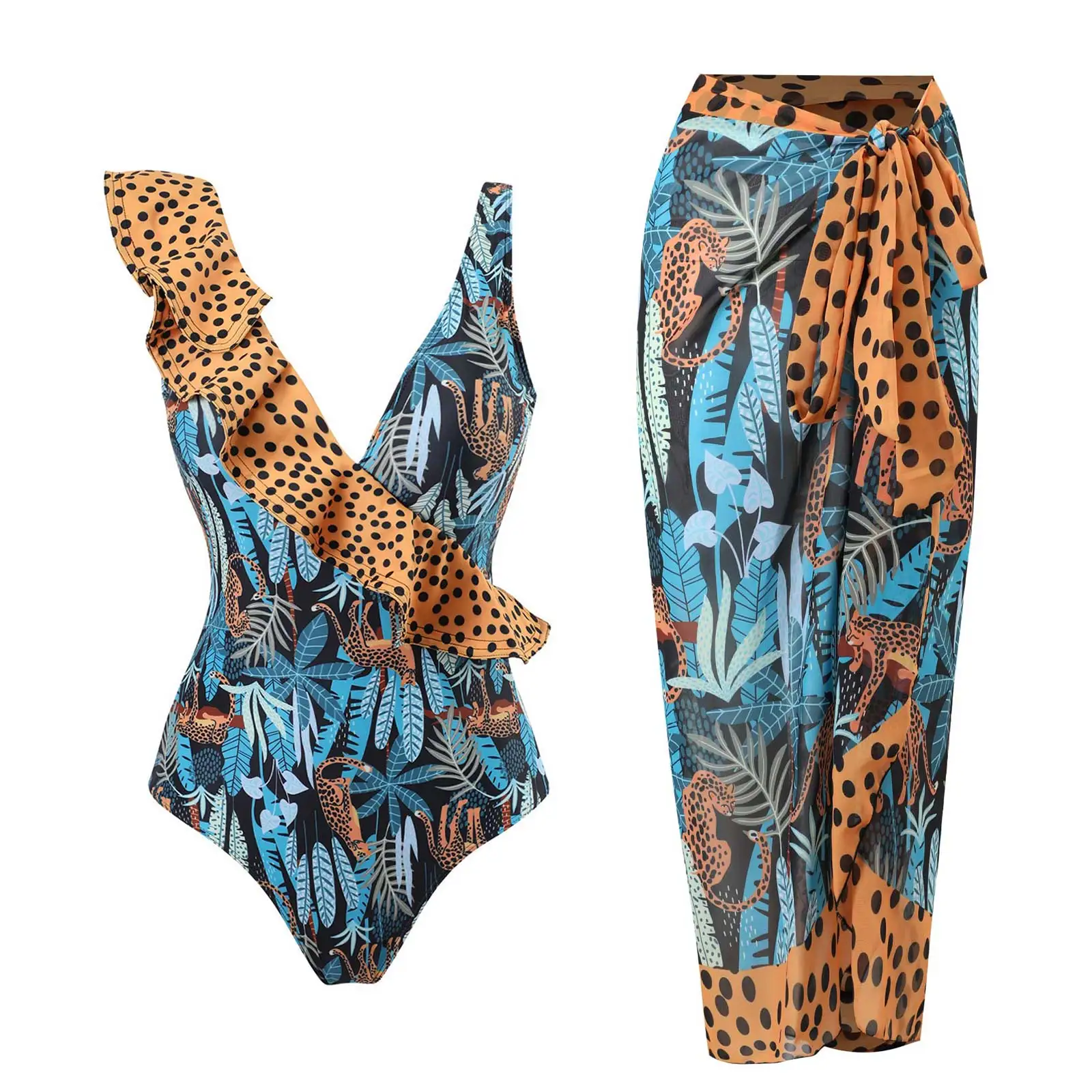 

2023 New Arrival Push Up Women Bikini Set Floral Printed Ruffle Bikinis Strappy Bandage Swimwear Brazilian Biquini Bathing Suit