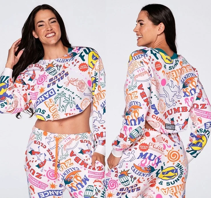 

FIT FUNKY ZUMBA Wear ZIN Womens Knitted Cotton Clothes Zumba Fitness Fashion Clothes 0165