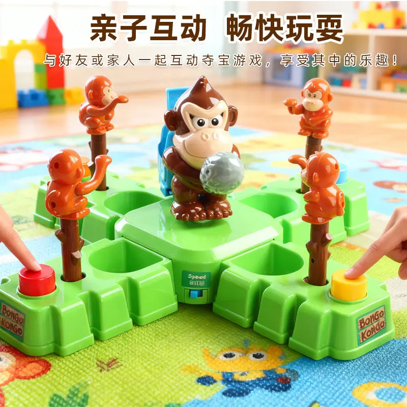 Фото Настольная игра Bongo Konko Monkey Treasure Battle: интерактивная развивающая игрушка для родителей и детей, для семейных вечеринок, соревнований между детьми и взрослыми №3