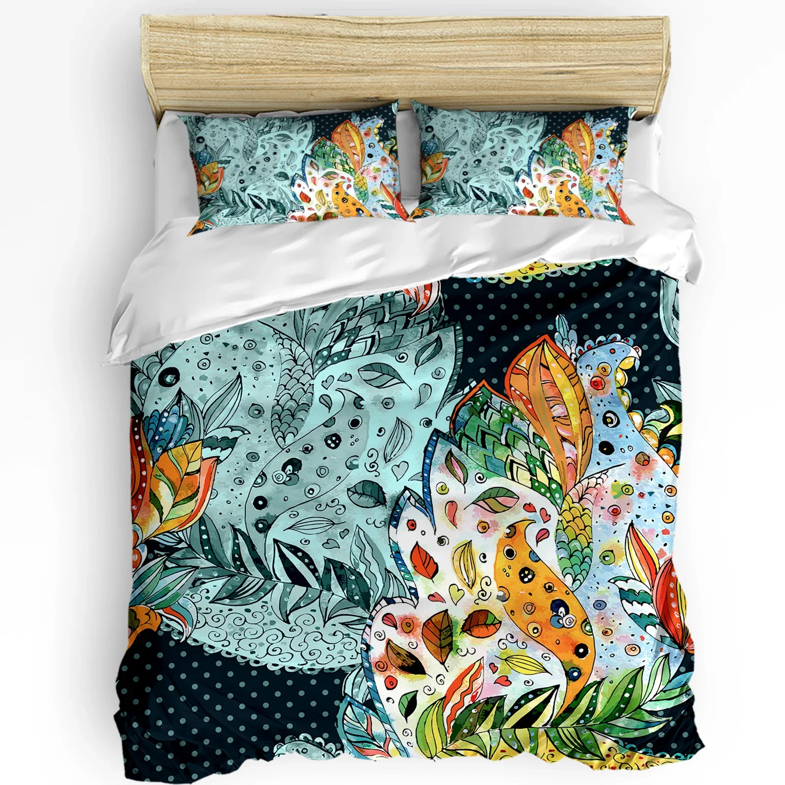 

Abstract Watercolor Graffiti Fish Scales Duvet Cover Bed Bedding Set Home Quilt Cover Pillowcases Bedroom Bedding Set No Sheet