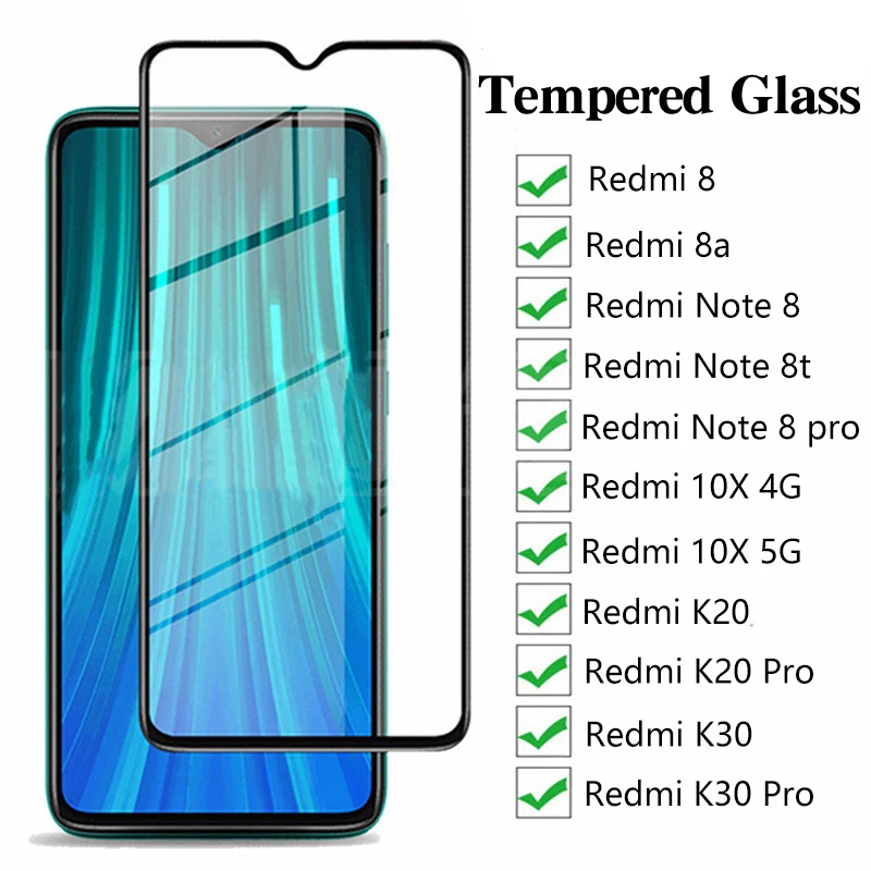Закаленное стекло с полным покрытием для Xiaomi Redmi Note8 Note9 Note8t K20 K30, Защитная пленка для экрана с шрифтом для Red Mi Note 9 8 K20 K30 Pro