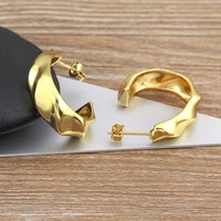 aibef new trend geometric metal gold plated earrings for women simple temperament jewelry wedding personalized party gifts