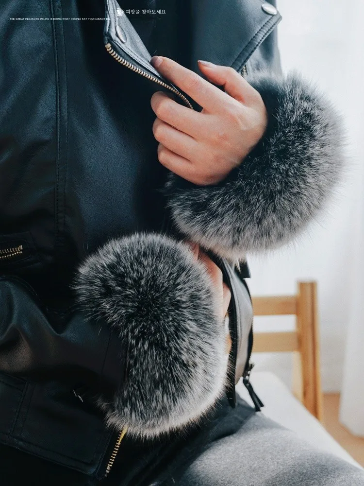 [Yupifang] Запонки из натурального лисьего меха запонки с рукавами-защелками женские