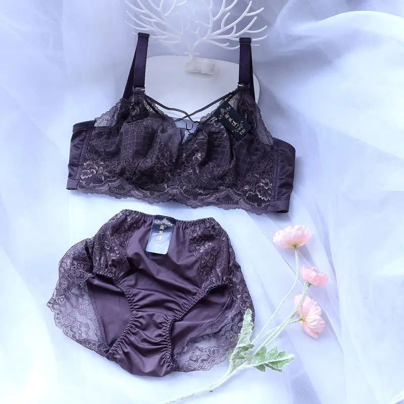 Женский кружевной комплект нижнего белья Ультратонкий с бюстгальтером на