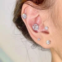 45678mm womens girls crystal magnetic ear clips without ear holes six claws crown ear bone earrings jewelry