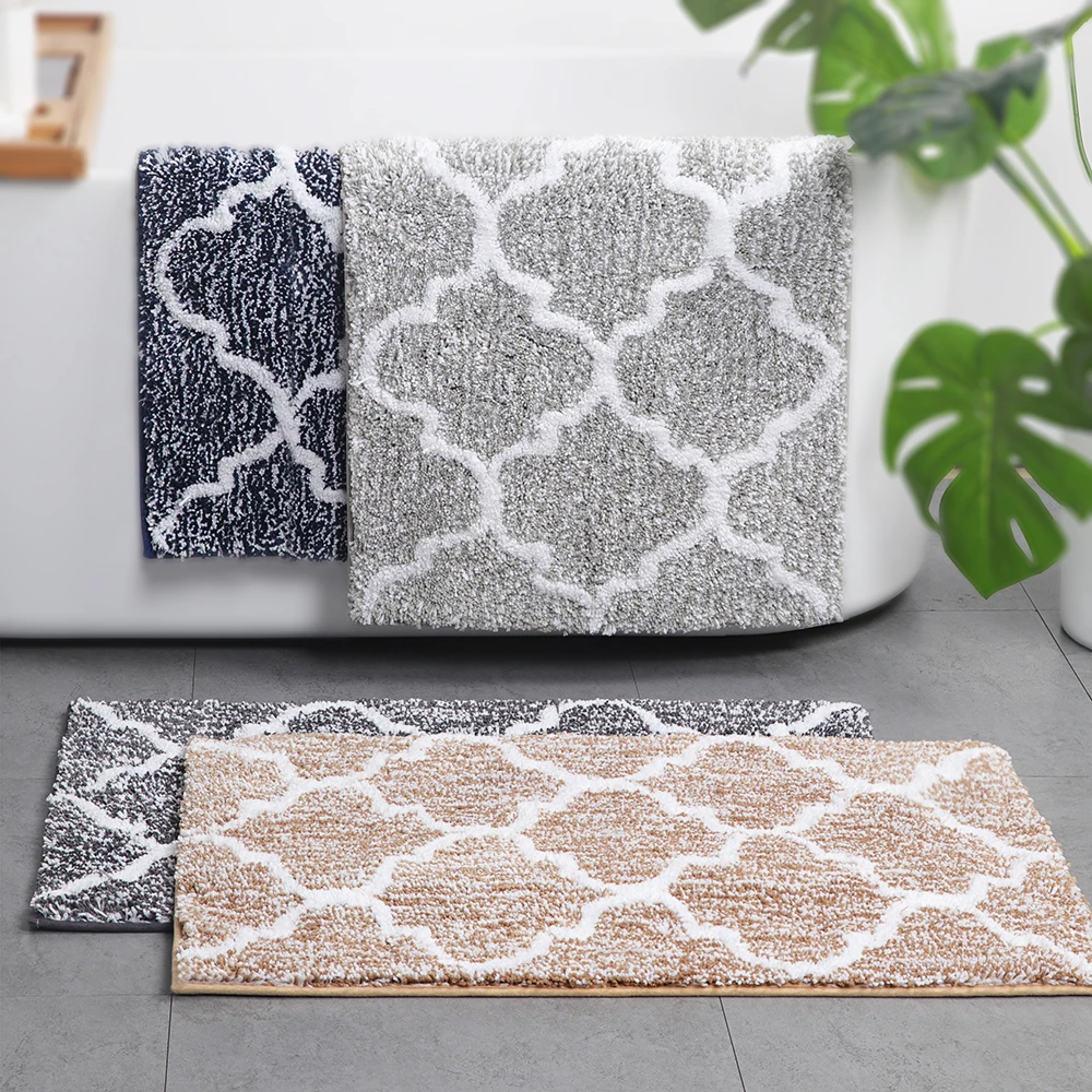 

Grey Navy Carpets for Bed Room Bathroom Mats Non-slip Microfiber Soft Absorbent Bath Floor Mats Shower Rugs 40x60cm/50x80cm
