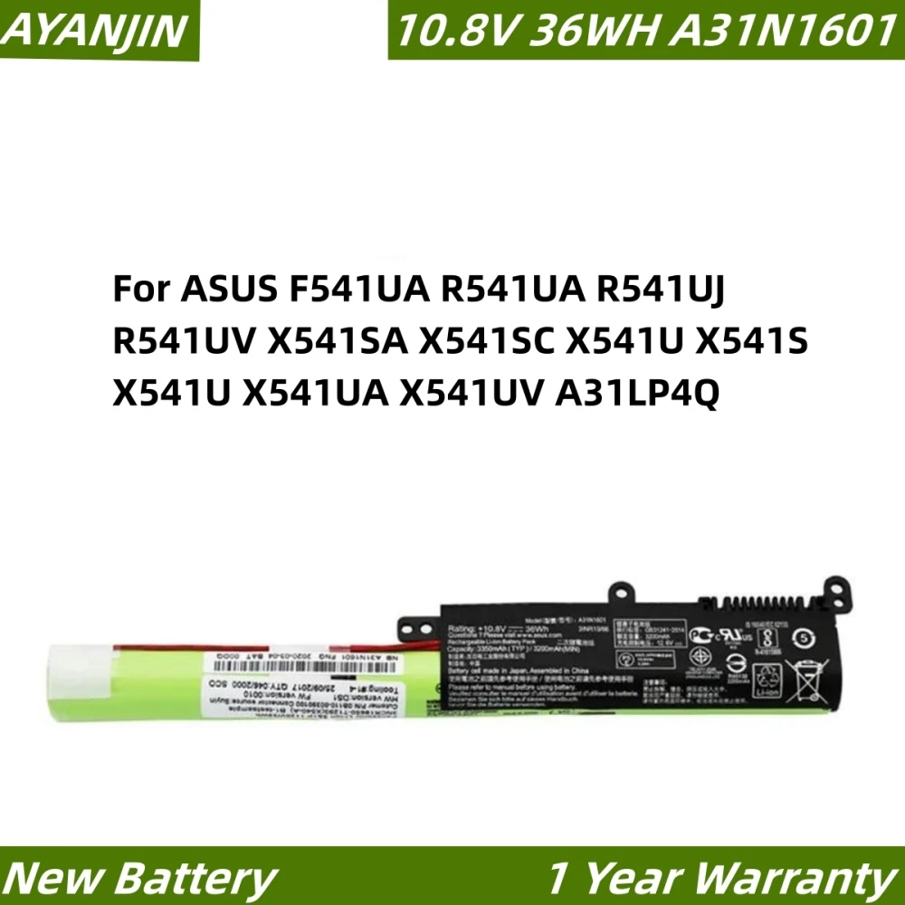 Фото Аккумулятор A31N1601 10.8V 36WH/3200mAh для ASUS F541UA R541UA R541UJ R541UV X541SA X541SC X541U X541S X541U X541UA X541UV A31LP4Q №1