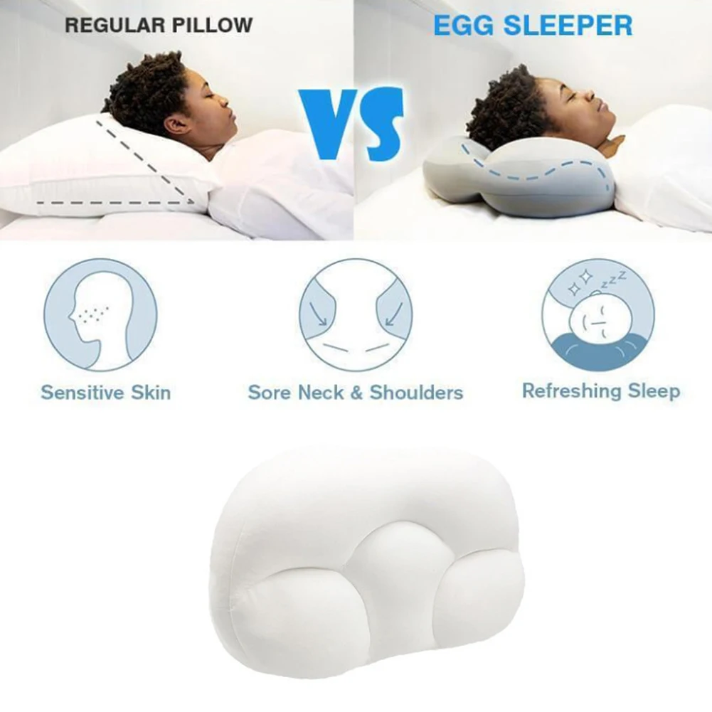 

All Round Cloud Egg Sleep Pillow Soft Breathable 3D Ergonomic Center Egg Groove Design Sleep Pillow Orthopedic Neck Pain Release