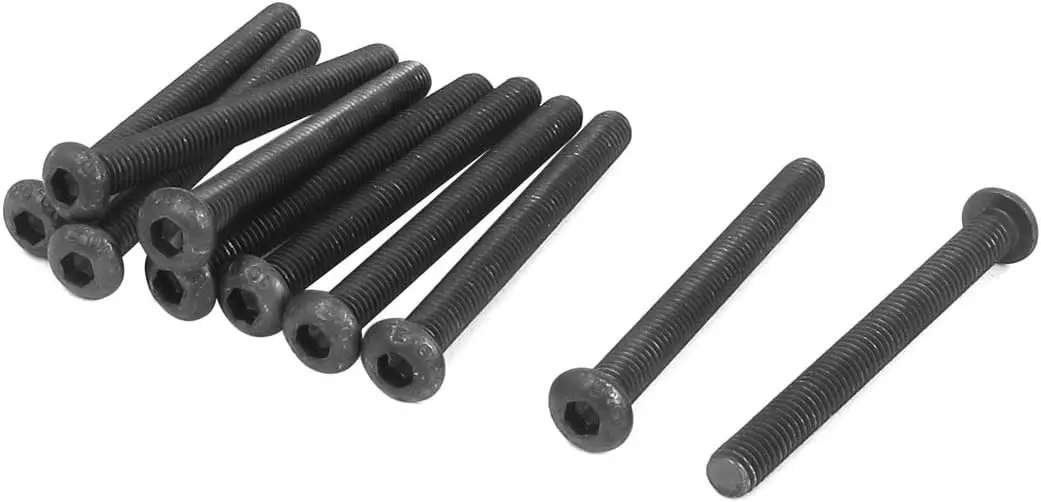 

Keszoox M8 x 50mm Alloy Steel Hex Socket Button Head Machine Screws Black 10Pcs