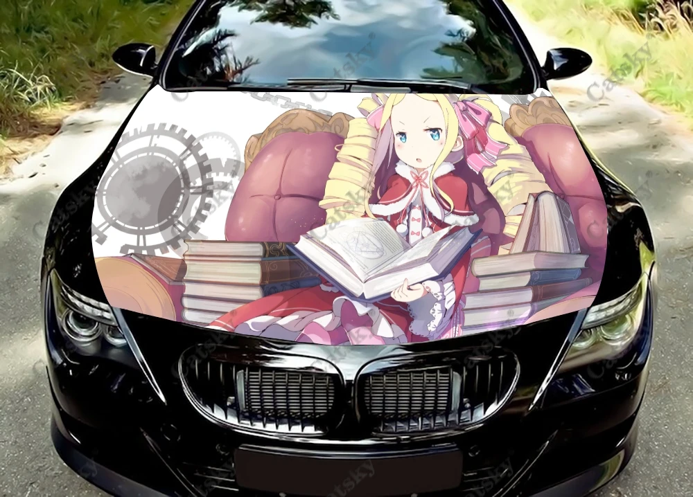 

Beatrice (Re ZERO) Anime Girl Car Hood Wrap Color Vinyl Sticker Decal Truck Graphic Bonnet Decal Custom Car Decoration Stickers