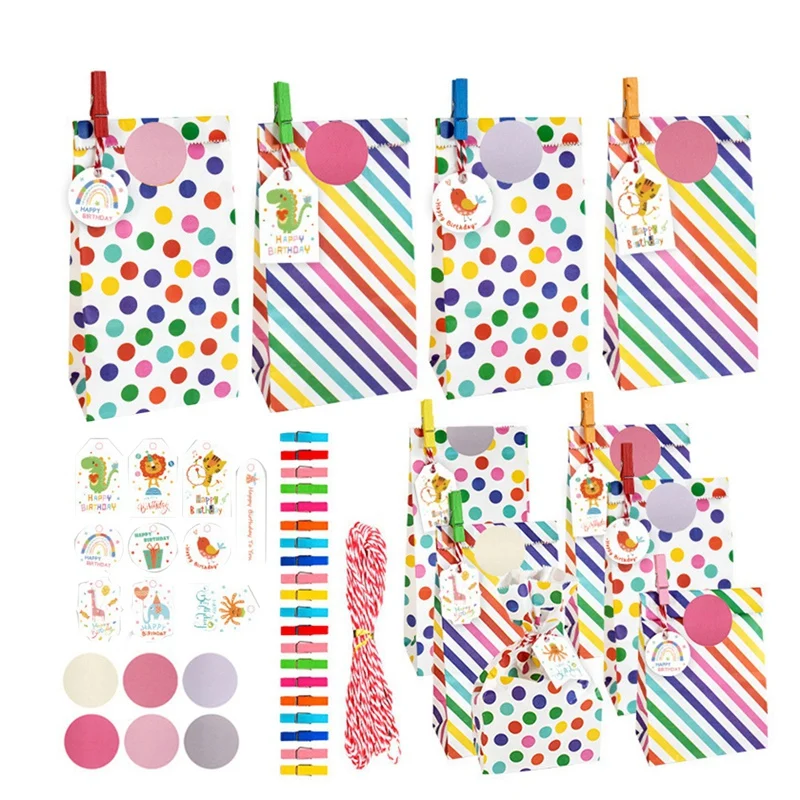 

20Pcs Kraft Paper Biscuit Candy Bags Snack Cookie Candy Bags Birthday Party Decoration Dessert Candy Bar Bag