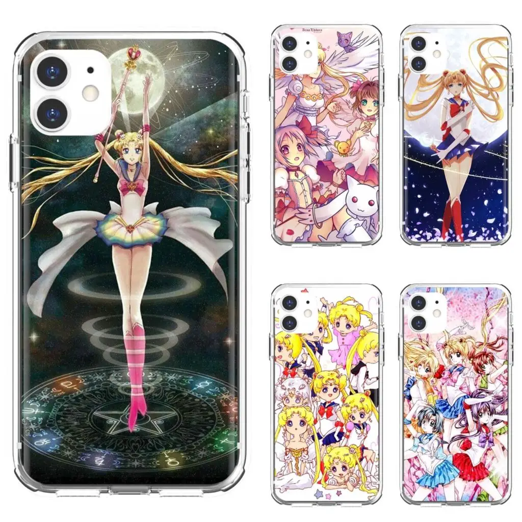 

For iPhone 10 11 12 13 Mini Pro 4S 5S SE 5C 6 6S 7 8 X XR XS Plus Max 2020 Case Cover Sailor-Moon-Crystal-Cute-Version-Girly