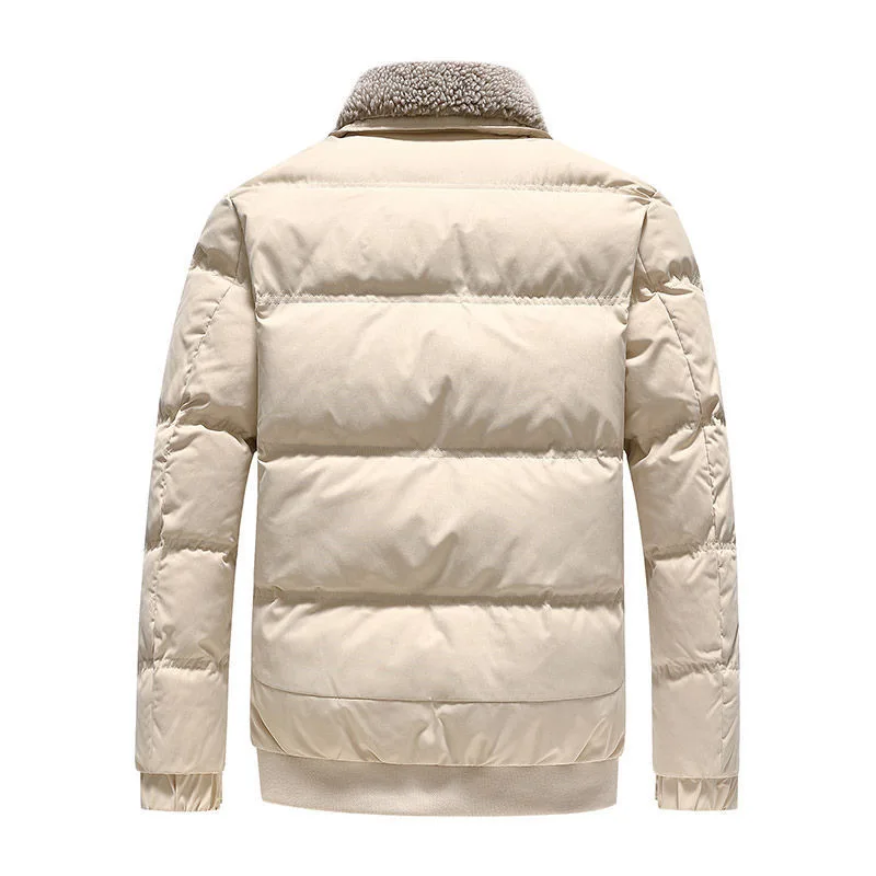 Padded men's winter coat 2022 new cold-resistant trend short winter clothing padded jacket lamb velvet collar padded jacket