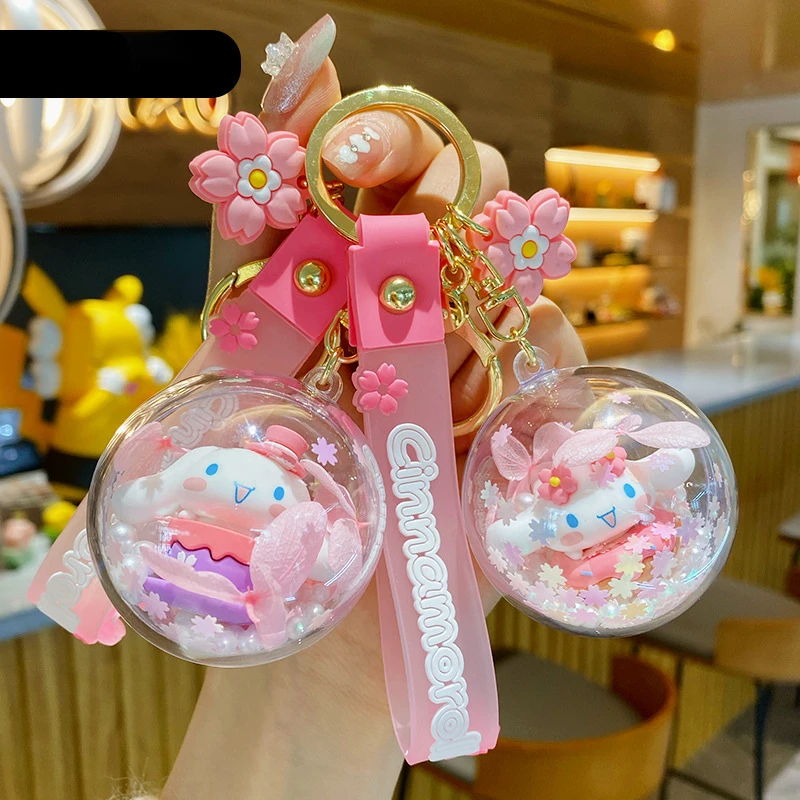

enuine Sanrio big eared dog Cherry Blossom diary series key chain female lovely trend exquisite key chain bag Pendant