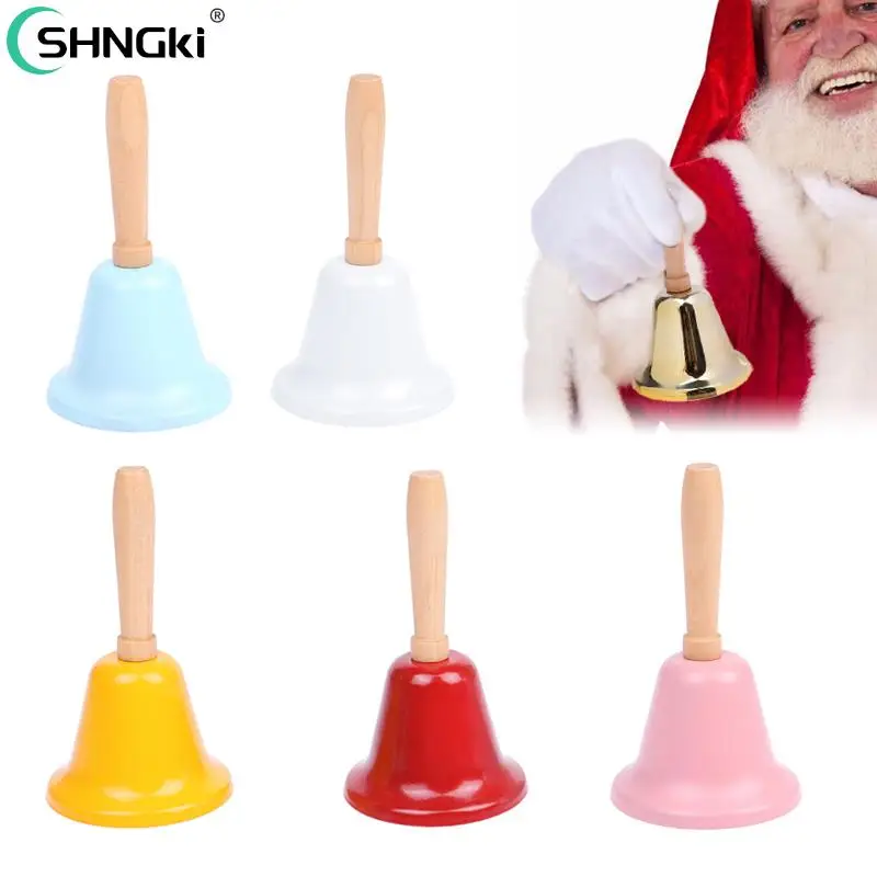 

1pc Christmas Hand Bell Bauble Jingle Bells Gold School Handbell Restaurant Supplies Xmas Noel New Year 2023 Adornos De Navidad