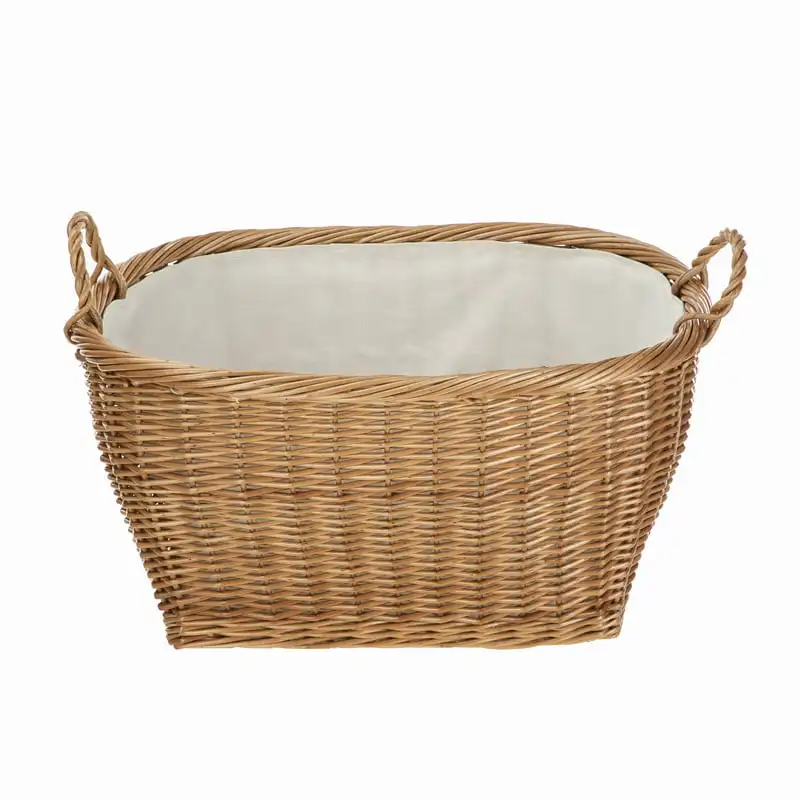 

Homezone Oval Willow Storage Basket With Liner & Handles
