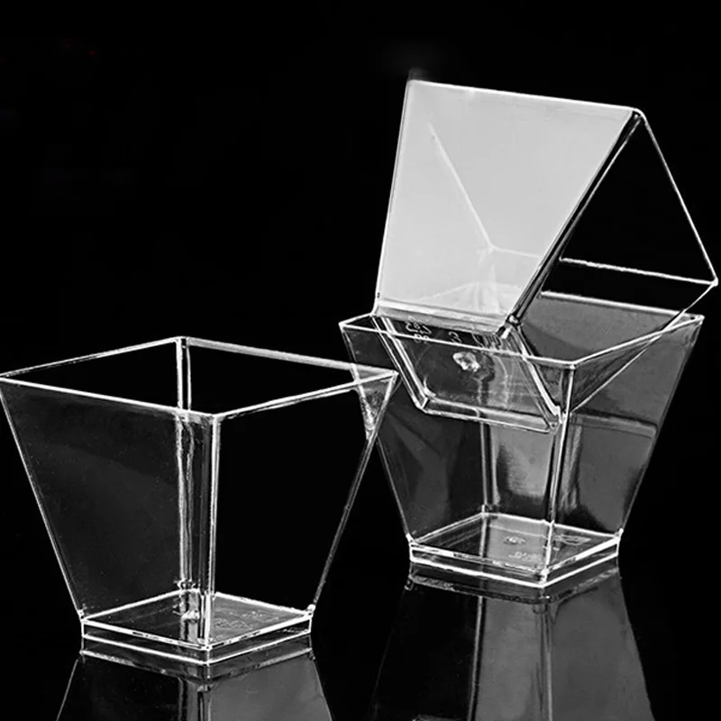 

Одноразовые пластиковые десертные чашки 60 мл/120 мл/150 мл/200 мл, прозрачные чашки для десерта, мороженого, товары для домашней рождественской вечеринки