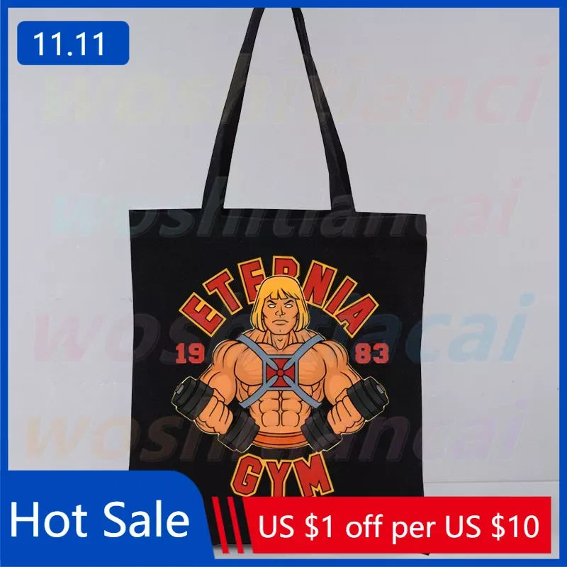 

Masters of The Universe Print Canvas Tote Skeletor He-Man Black Bags Casual She-Ra Female Girl Tote Eco Shopper Shoulder Bags