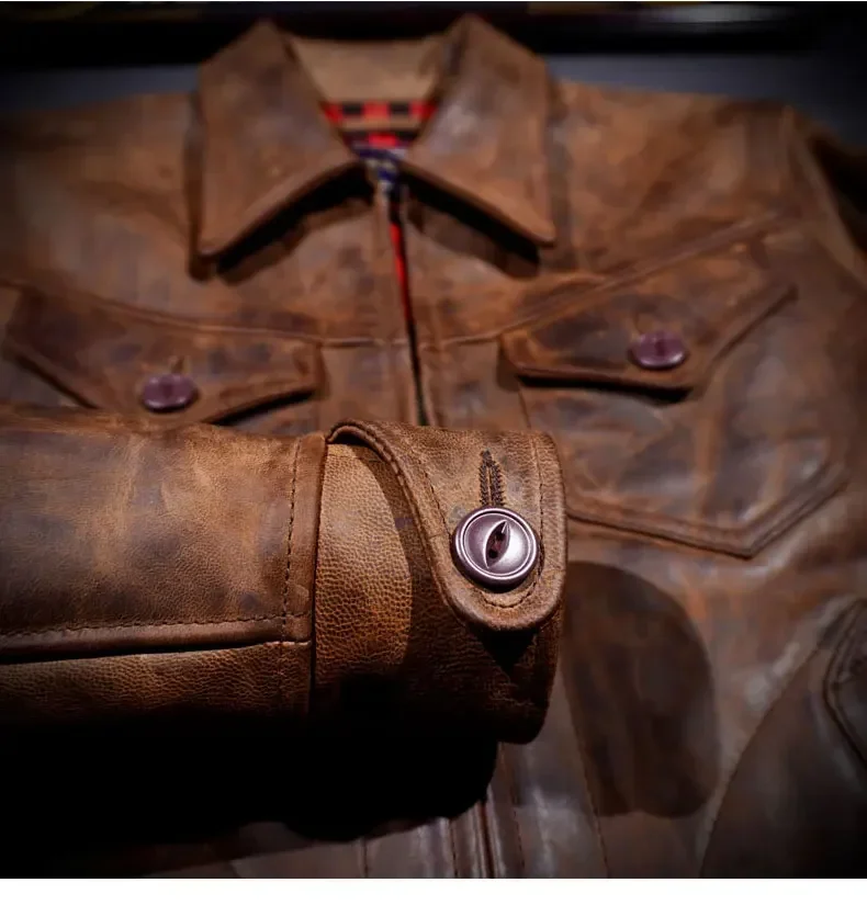 Кожаная куртка Blunt Razor CFS Kudu Style American Retro Italian Distressed Heavy Oil Wax Goat Skin Mendoza RRL