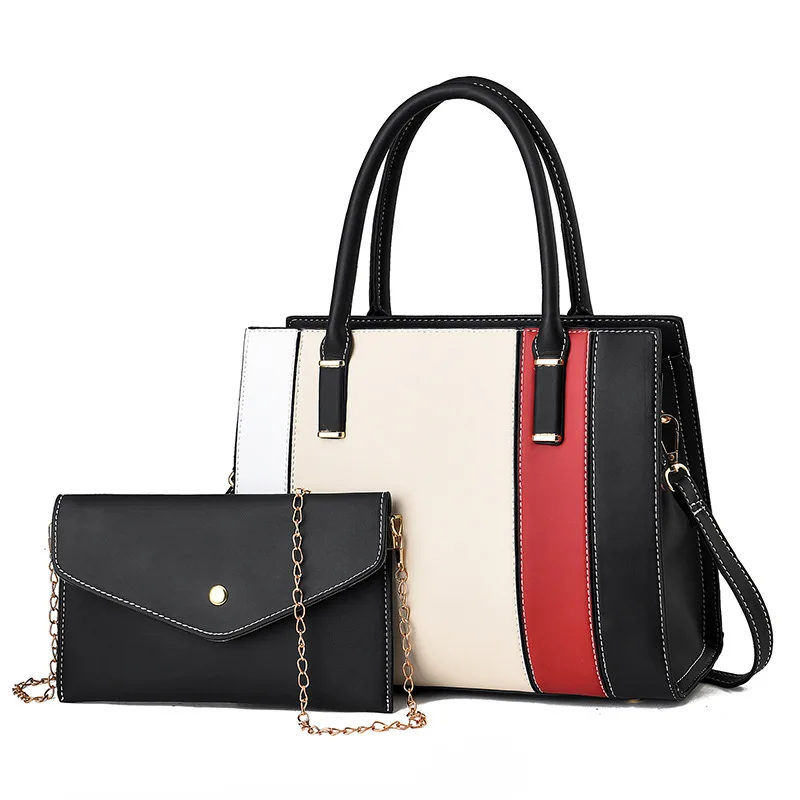 

2023 New Women's Bag Fashion Stitching Picture-mother Bag Simple and Atmospheric Hand-held Single-shoulder Western-style