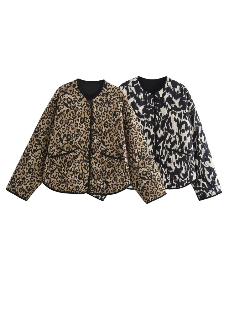 Куртка-пуховик KAOPU ZA Женская с принтом змеиной кожи винтажная верхняя одежда