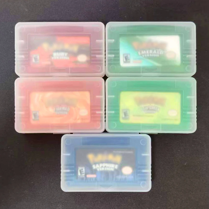 

Картридж для видеоигр 32 бит, картридж для игровой консоли для GBA DS Poke Series, Изумрудный огненный красный лист зеленый рубиновый Сапфир США/ESP/EUR/...