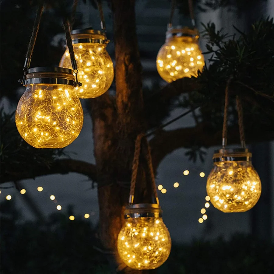 Декоративная Рождественская Солнечная лампа, уличная лампа, светодиодная люстра, уличная лампа, водонепроницаемый фонарик на солнечной батарее, декоративное Рождество