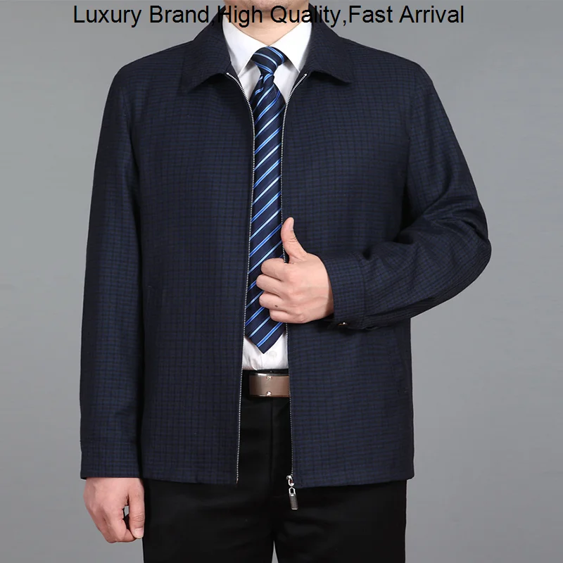 

Spring 2023 Plaid Autumn Windbreaker Male Bomber Jacket Casual 's Coat Turn-down Collar Zipper Men Clothes
