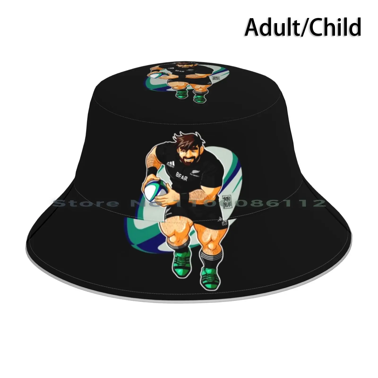 

Адаму нравится играть в регби-Новая Зеландия Панама шляпа от солнца Bobobearart Bobo Bear выдры для мужчин геев искусство медведя