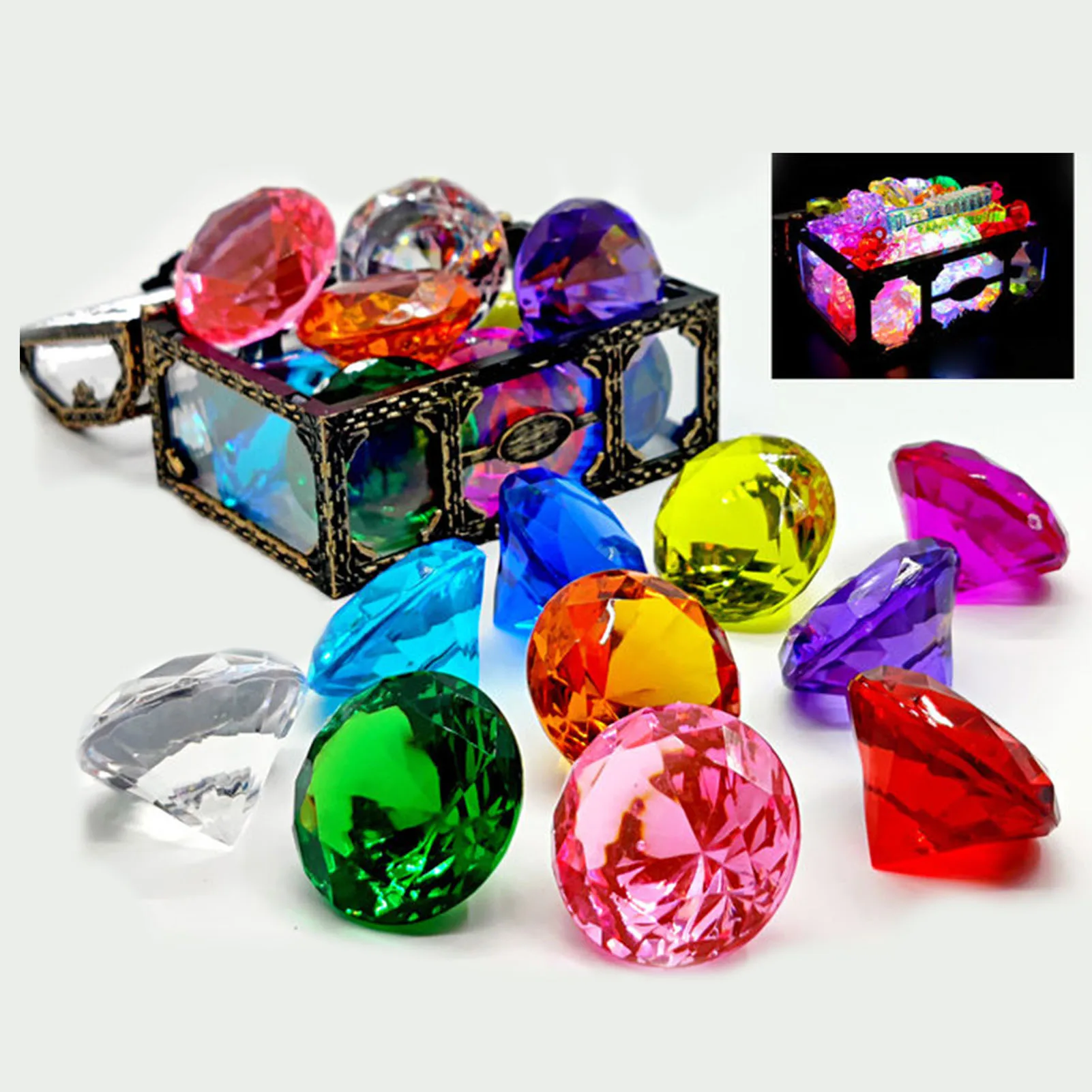 10 шт. игрушечный драгоценный камень для дайвинга набор красочных бриллиантов с