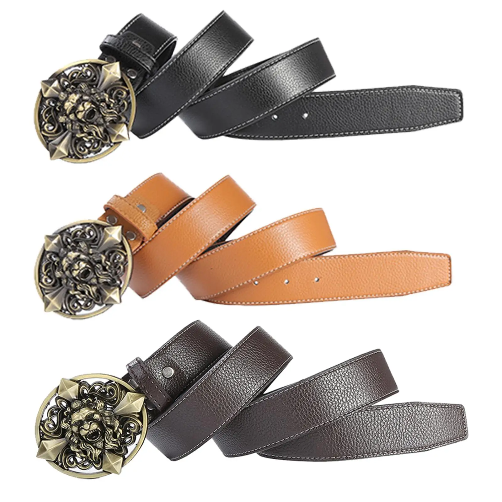 Western Belt Jeans Pants Belt with Buckle Waistband Work Business Dress Belt