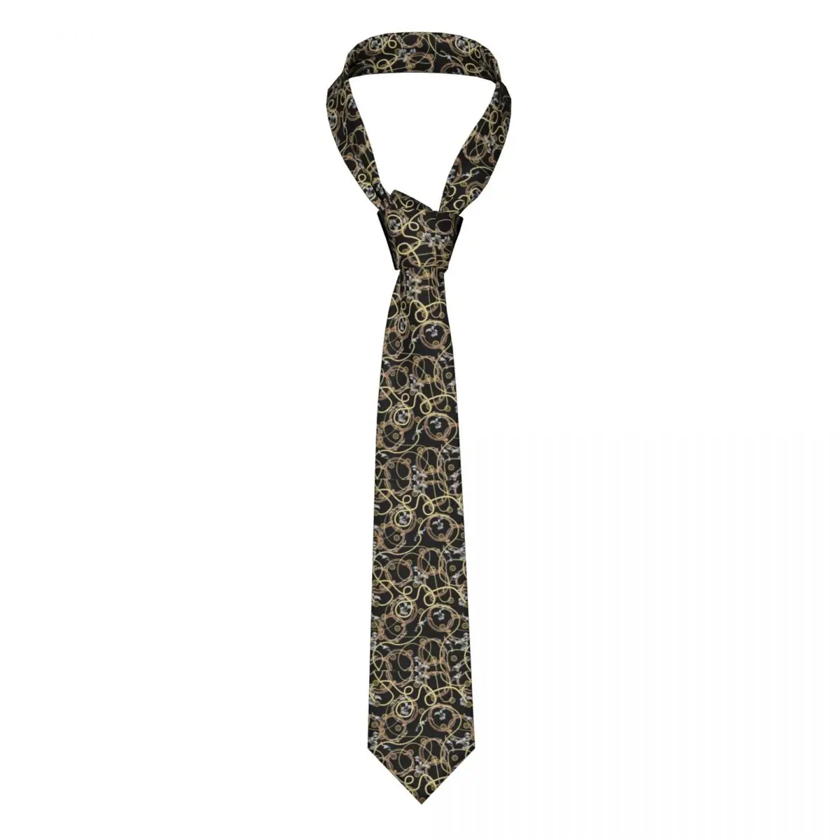 

Baroque Chains Tie Paisley Pearls Print 8CM Vintage Neck Ties Gift Business For Man Blouse Cravat