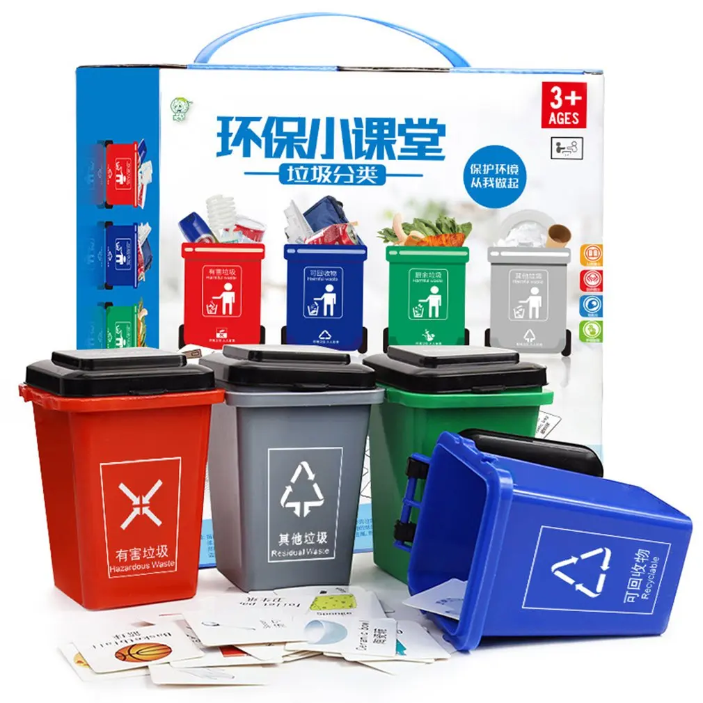 

Sorting Trash Can Early Childhood Kindergarten Educational Kids Toy Trash Compartment Toy Bucket Table Game