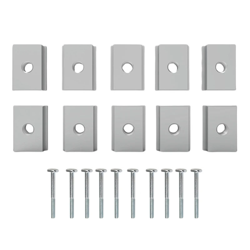 

10PCS T-Slot Aluminum Alloy T Slot Nut Woodworking Tool Jigs Screw Slot Fastener With M8 Screws