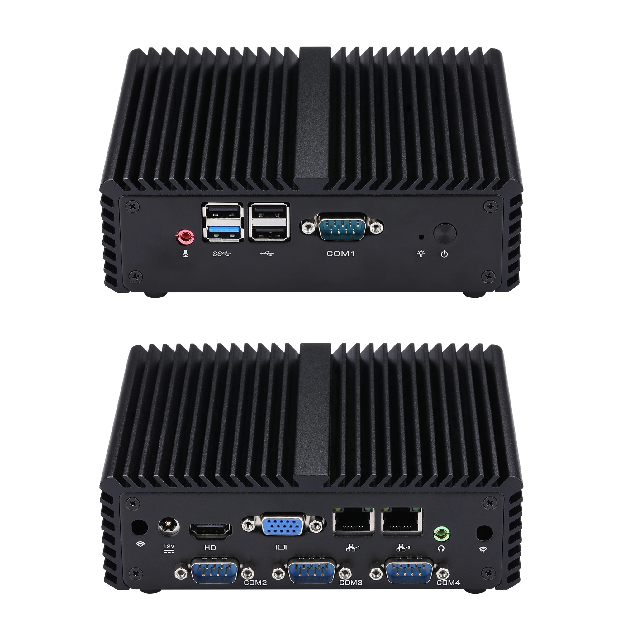 

QOTOM 4 COM Ports Mini PC Quad Core 2.0 GHz Celeron J1900 Computer Processor Q190P