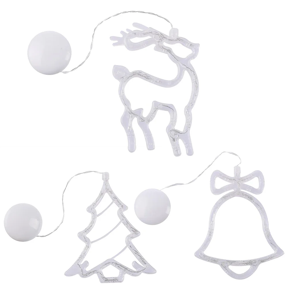 

3 Pcs Christmas Sucker Lights Party Lamp Xmas Decorative Outdoor Wall Plastic Suction Cup
