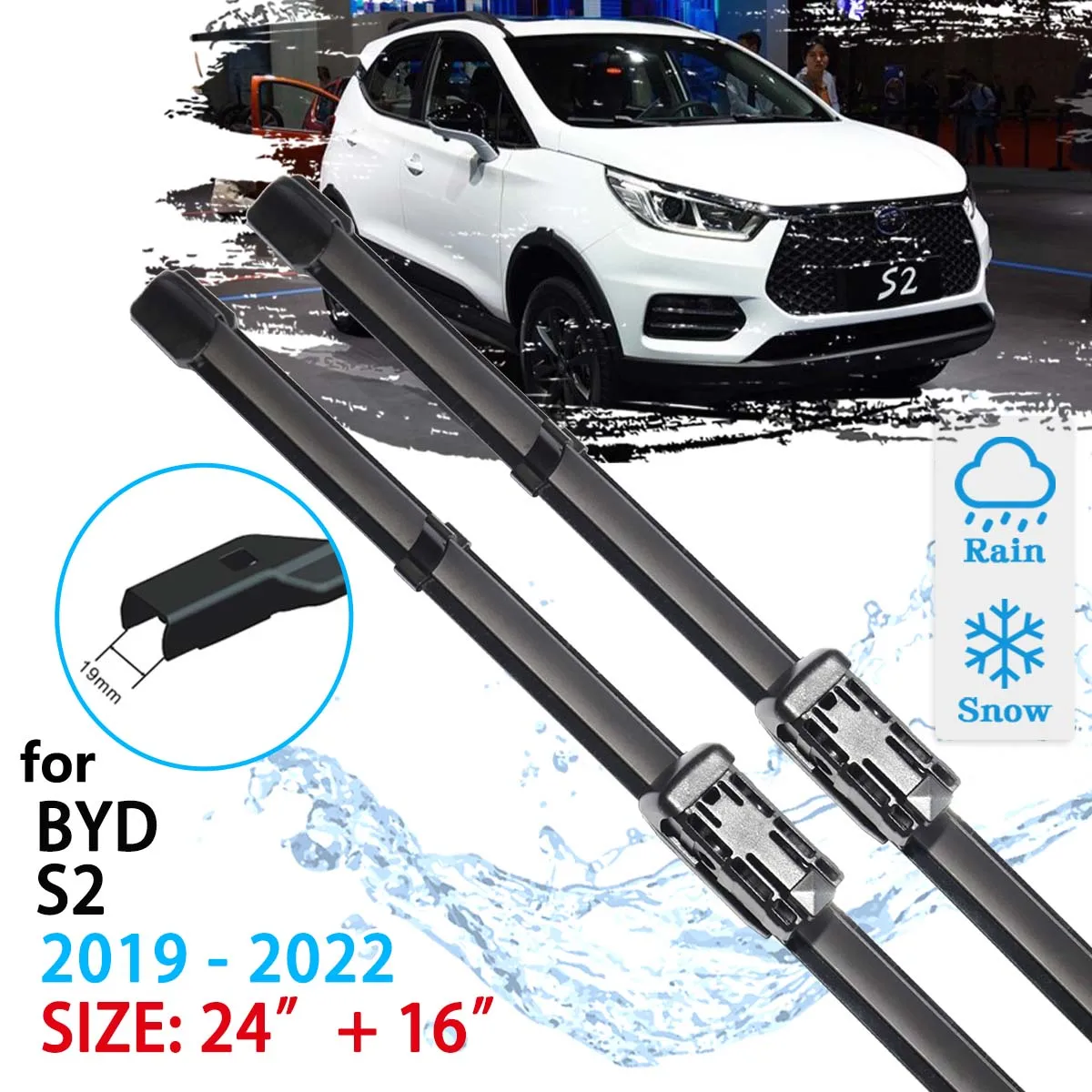 

Car Front Wiper Blade For BYD S2 2019 2020 2021 2022 Cleaning Windscreen Windshield Window Brushes Washer Cutter Car Accessories